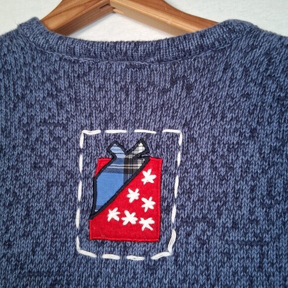 Vintage Bobbie Brooks Christmas Sweater Vest Small Santa Claus Sleigh Snow READ - Picture 7 of 11